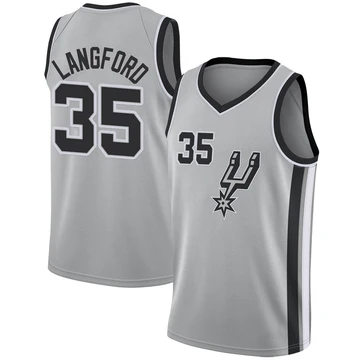 San Antonio Spurs Swingman Silver Jersey - Statement Edition Romeo Langford ＃35 Youth