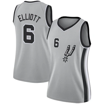 San Antonio Spurs Swingman Silver Jersey - Statement Edition Sean Elliott ＃6 Women's