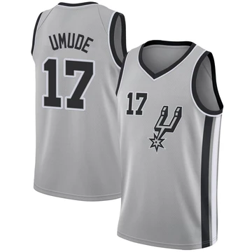 San Antonio Spurs Swingman Silver Jersey - Statement Edition Stanley Umude ＃17 Men's