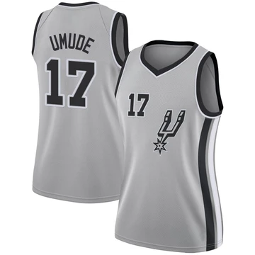 San Antonio Spurs Swingman Silver Jersey - Statement Edition Stanley Umude ＃17 Women's