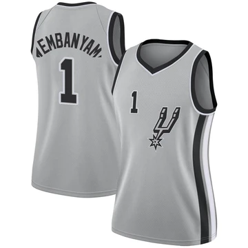 San Antonio Spurs Swingman Silver Jersey - Statement Edition Victor Wembanyama ＃1 Women's