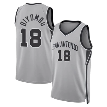 San Antonio Spurs Swingman Silver Statement Edition Jersey 2024/25 Bismack Biyombo ＃18 Youth