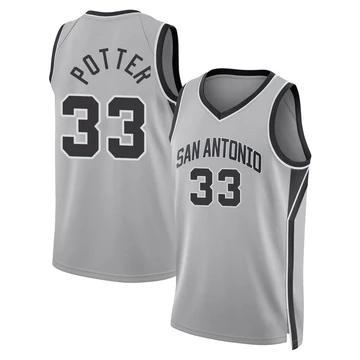 San Antonio Spurs Swingman Silver Statement Edition Jersey 2024/25 Micah Potter ＃33 Men's