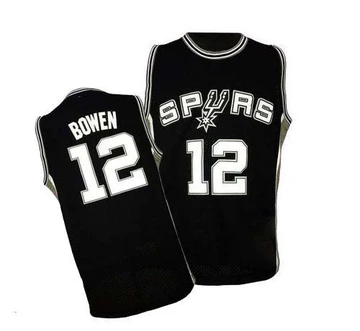 San Antonio Spurs Swingman Throwback Finals Patch Jersey Black Bruce Bowen ＃12 Men's
