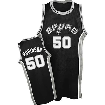 San Antonio Spurs Swingman Throwback Jersey Black David Robinson ＃50 Men's